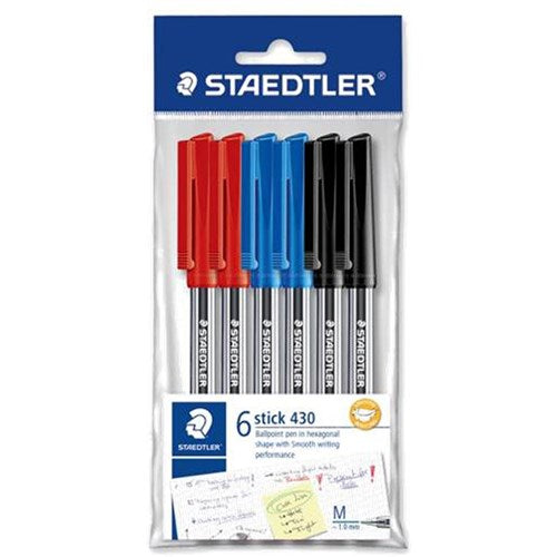STAEDTLER BALLPOINT PEN 430 M 6 PACK