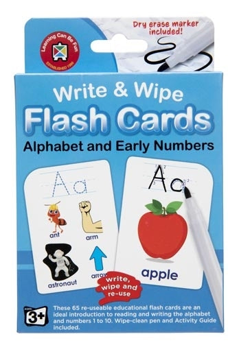 EC WRITE & WIPE ALPHABET FLASH CARDS WITH MARKER