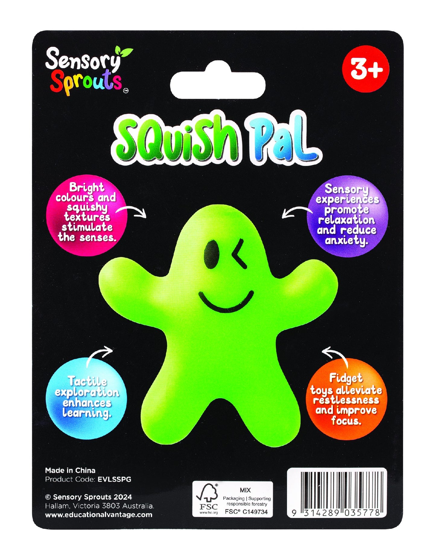 SENSORY SPROUTS SQUISH PAL GREEN