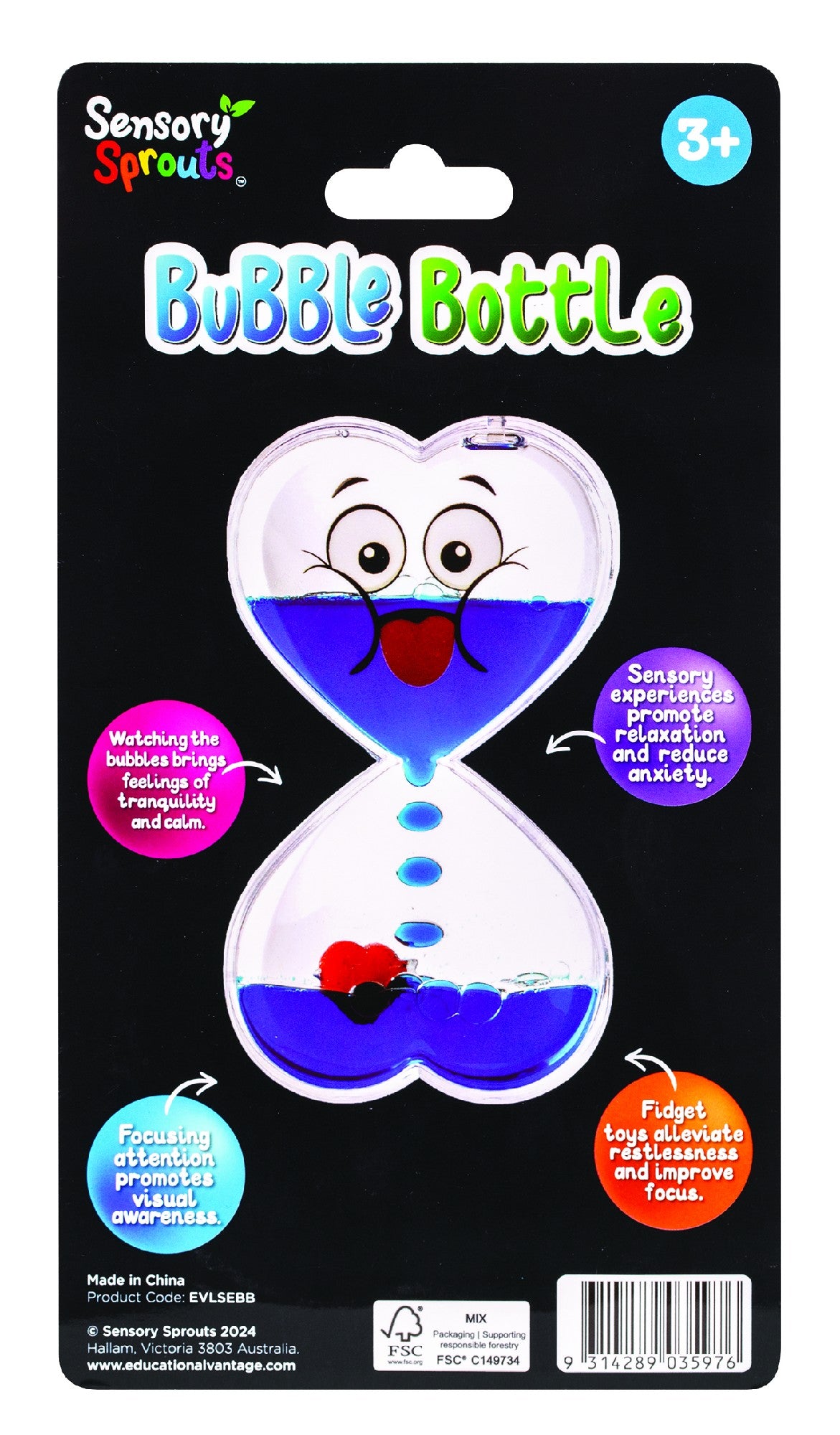 SENSORY SPROUTS BUBBLE BOTTLE BLUE