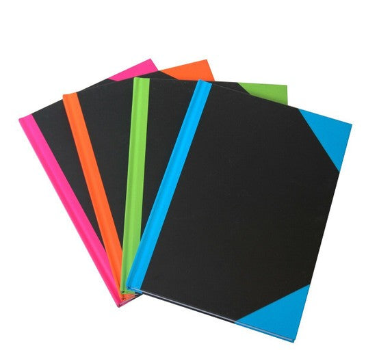 BRIGHT BLACK AND RED INDEXED NOTEBOOK A5