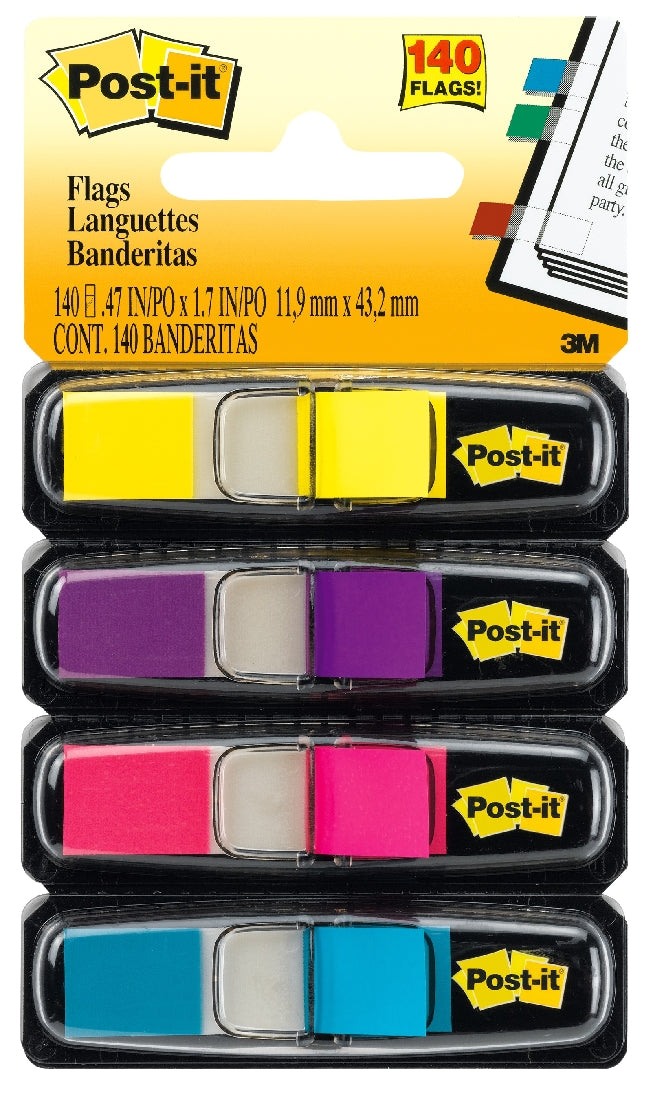 FLAGS POST-IT 683-4AB BRIGHT COLOURS PACK 4