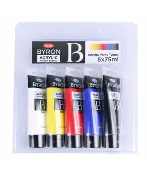 JASART BYRON ACRYLIC PAINT 75ML PRIMARY SET 5 COOL