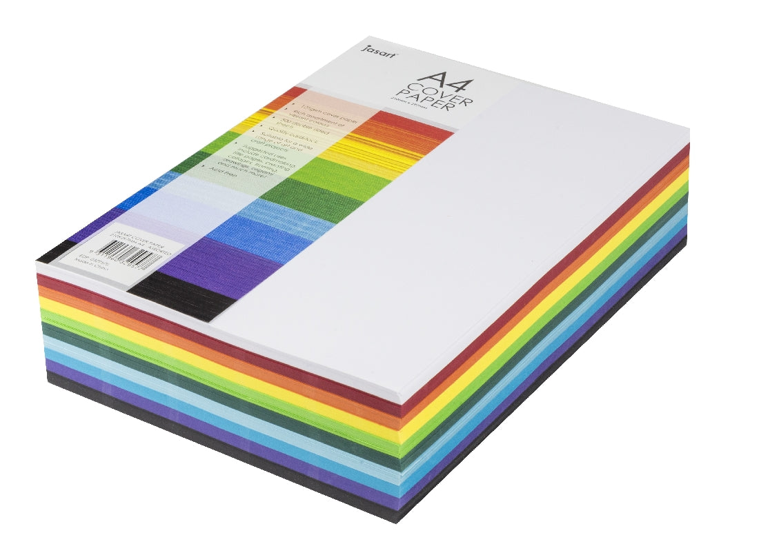 JASART COVER PAPER A4 ASSORTED 125GM PK500