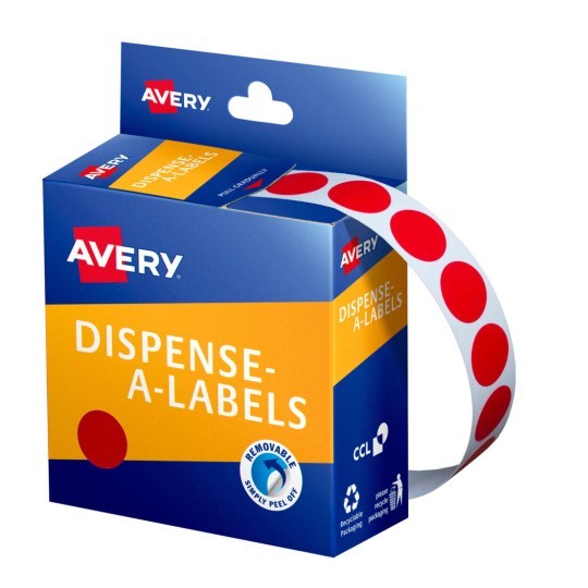 LABEL AVERY DMC14R SMALL RED DOT