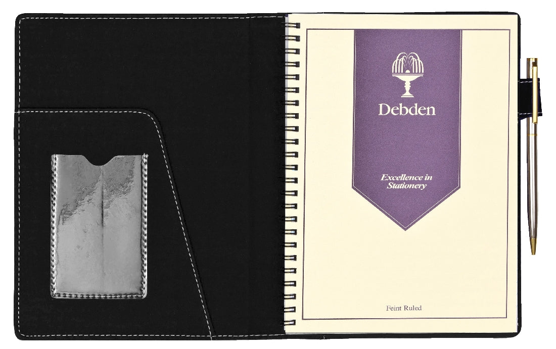 COMPENDIUM DEBDEN A5 WIRO NOTEBOOK AND PEN BLACK
