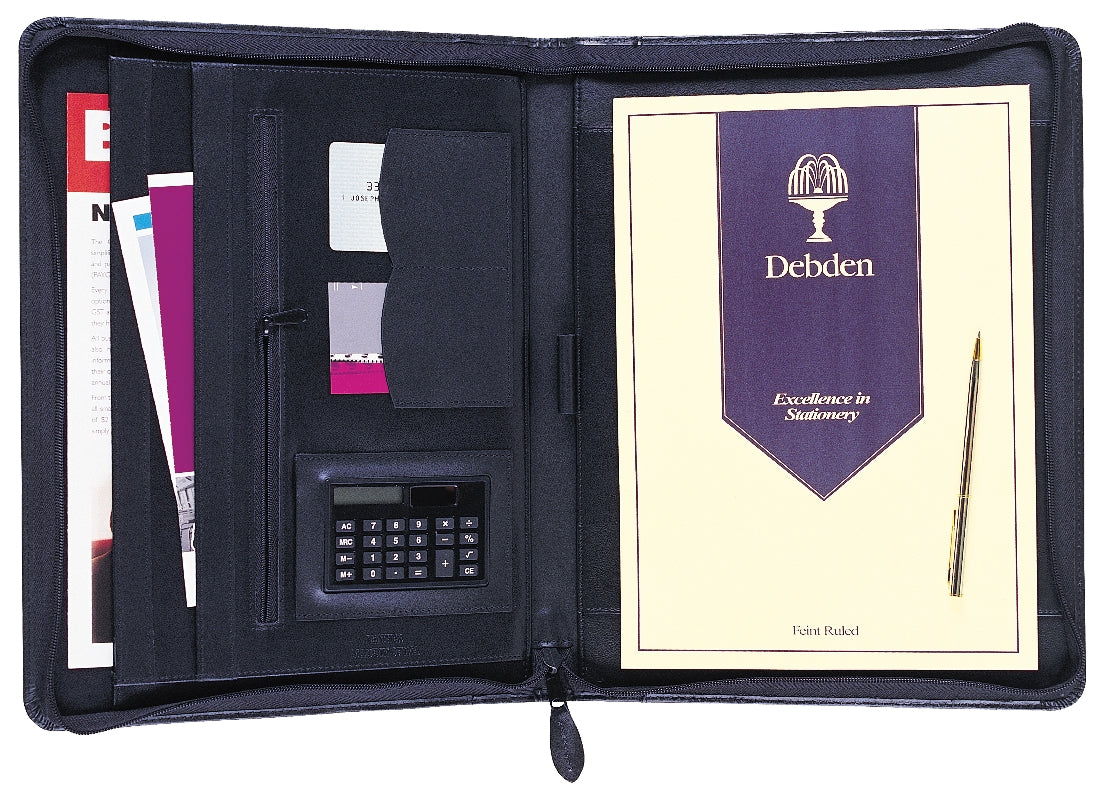 COMPENDIUM DEBDEN PORTFOLIO LEATHER BLACK 5115G
