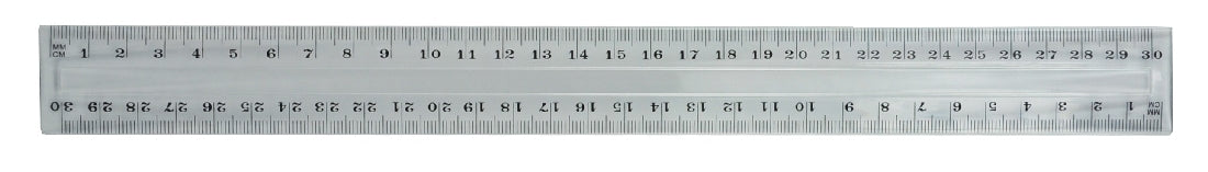 RULER GNS 30CM CLEAR PLASTIC