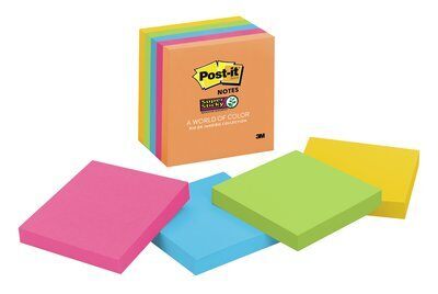 NOTES SUPER STICKY POST-IT 76X76MM 654-5SSAU RIO/ENERGYB PK5