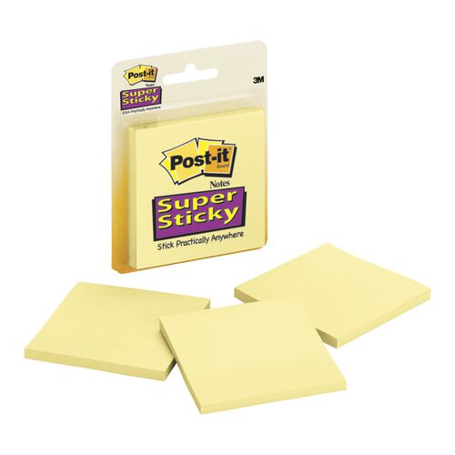 POST- IT NOTES SUPER STICKY 3321-SSCY 76X76 CANARY YELLOW PK3