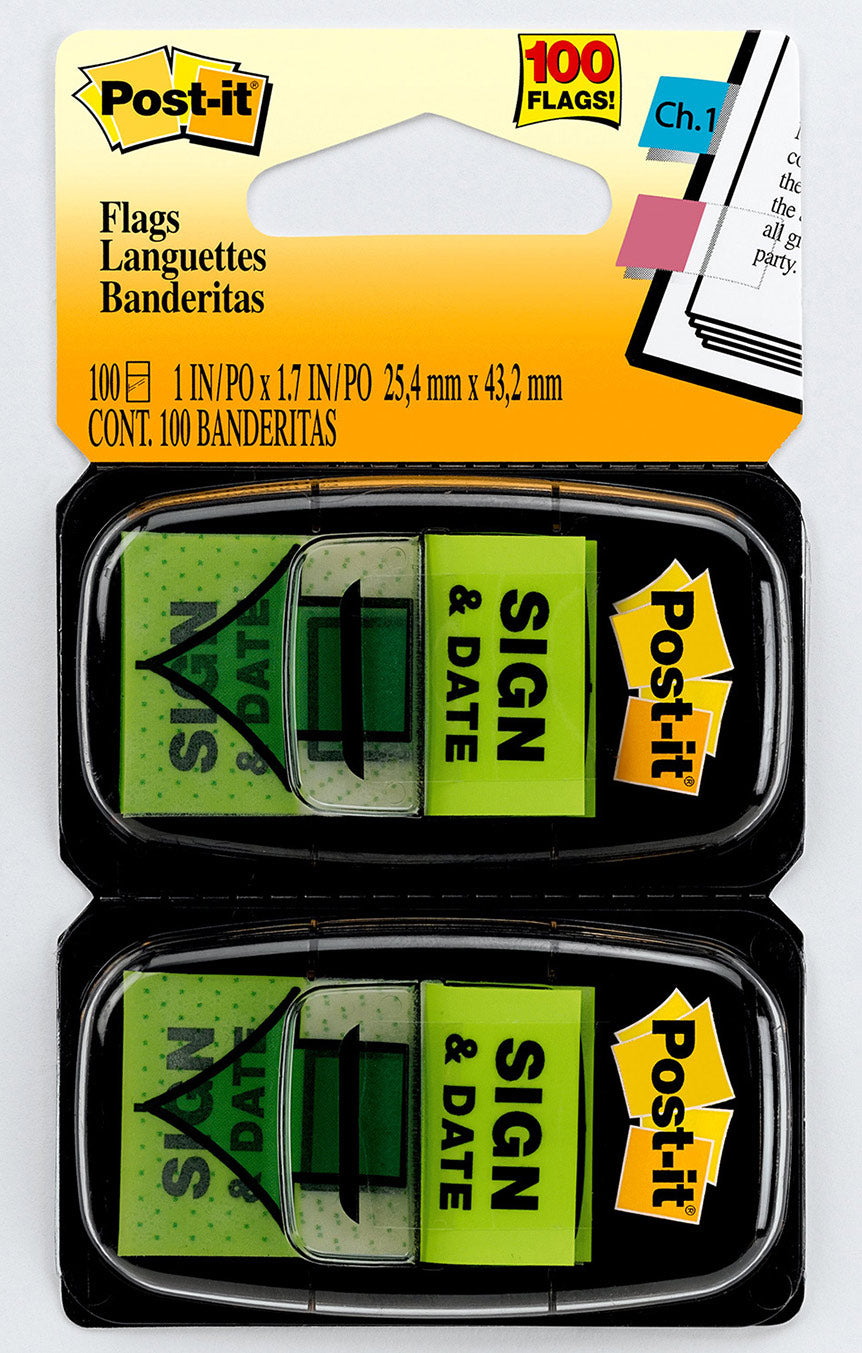 FLAGS POST-IT 680-SD2 SIGN & DATE PK100