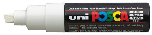 MARKER UNI POSCA PC8K CHISEL TIP [CL:WHITE]