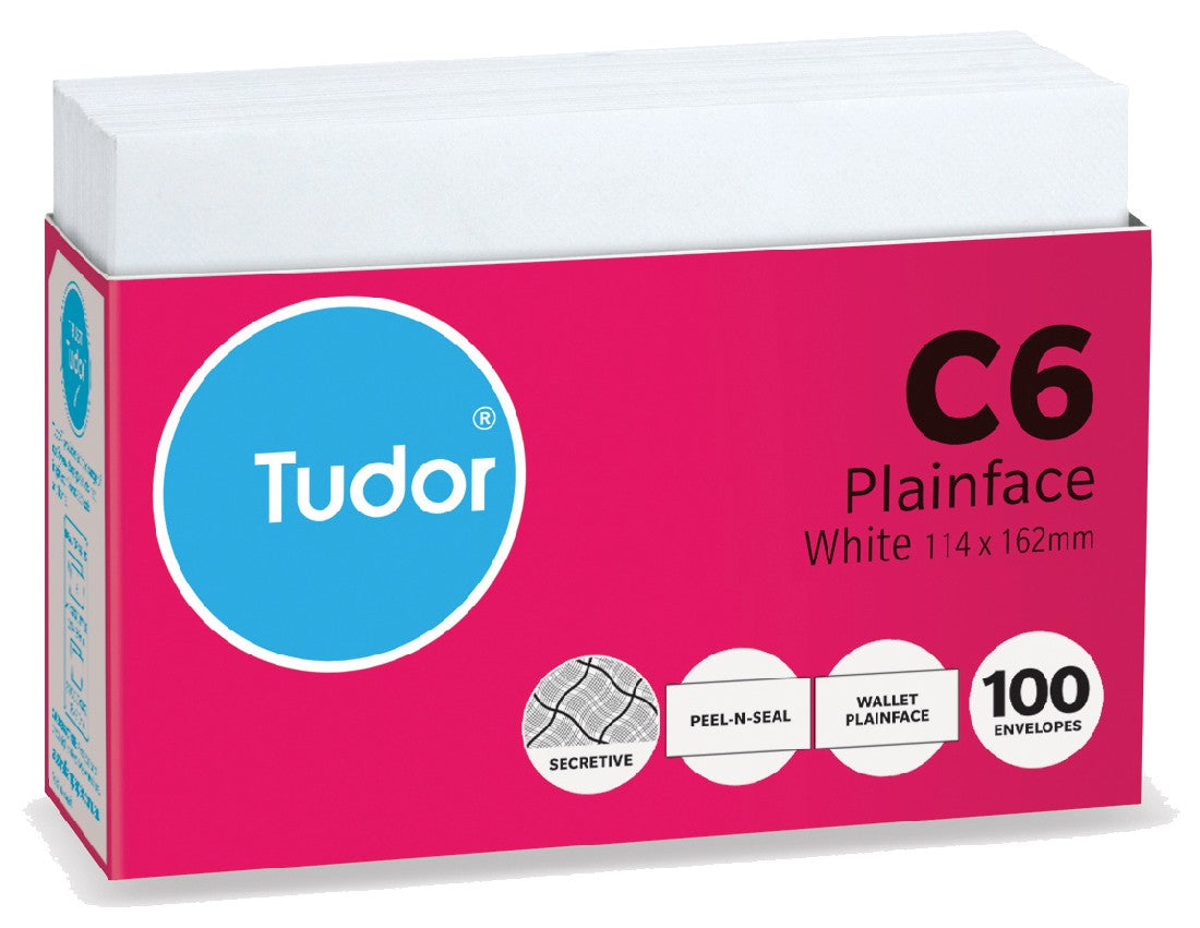 ENVELOPE TUDOR C6 WHITE PEEL/SEAL SECRETIVE PK100
