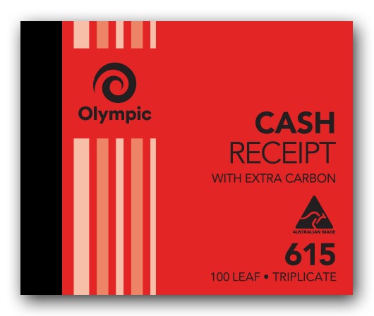 CASH RECEIPT BOOK OLYMPIC 615 TRIP 5X4 100LF