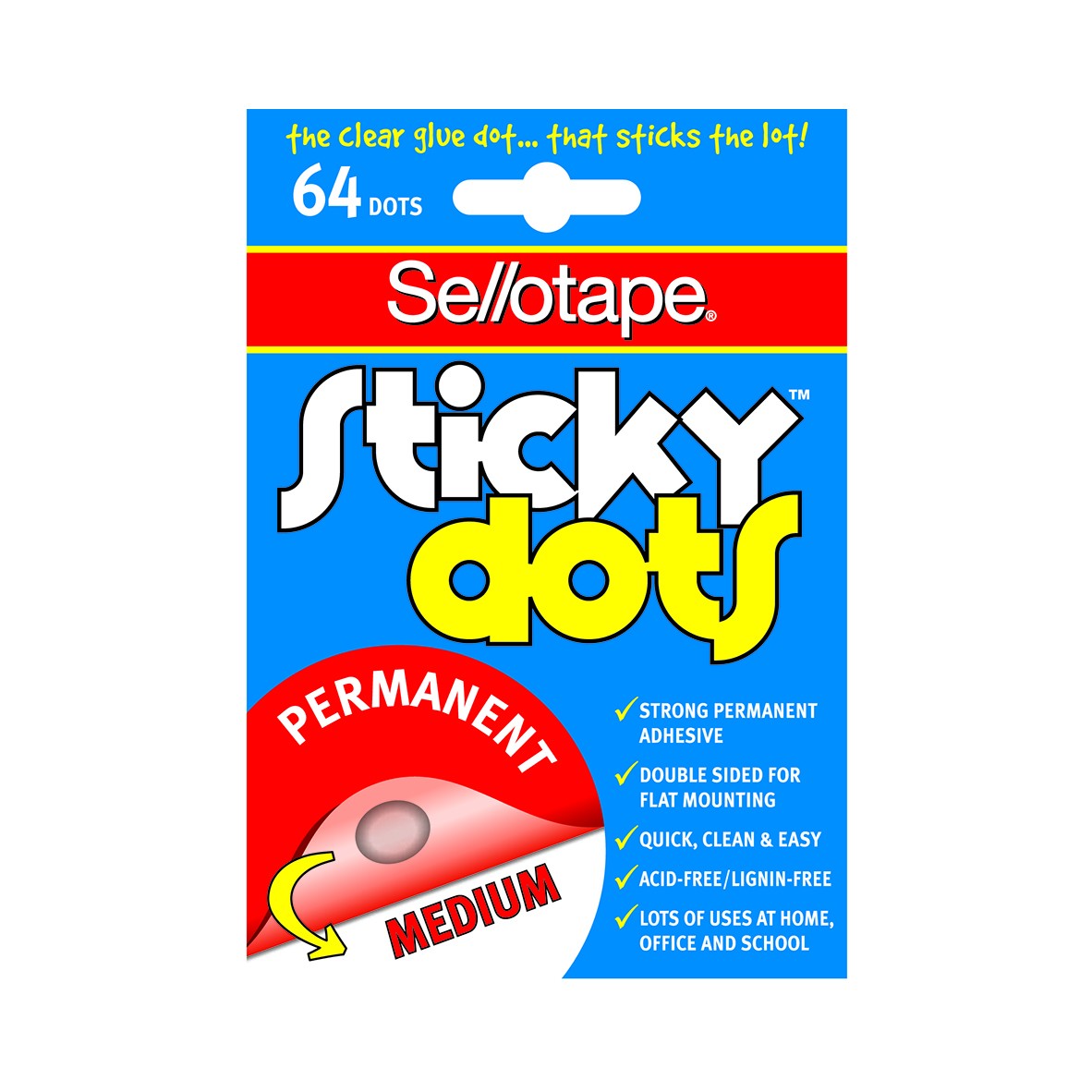 SELLOTAPE STICKY DOTS PERMANENT
