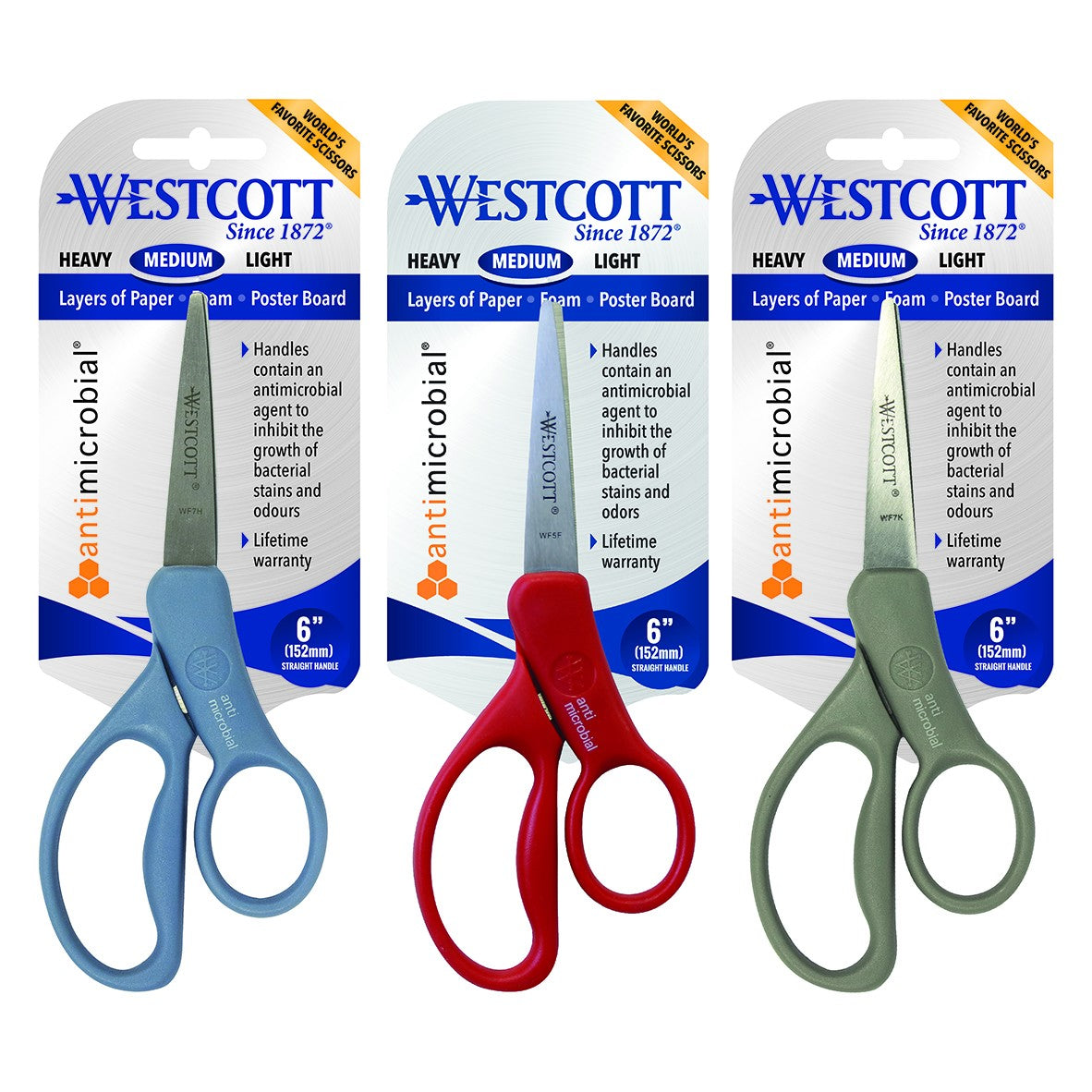 WESTSCOTT STUDENT SCISSORS ANTI-MICROBIAL [SZ:152MM]