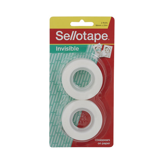 SELLOTAPE INVISIBLE TAPE REFILL 18MMX25M PK2