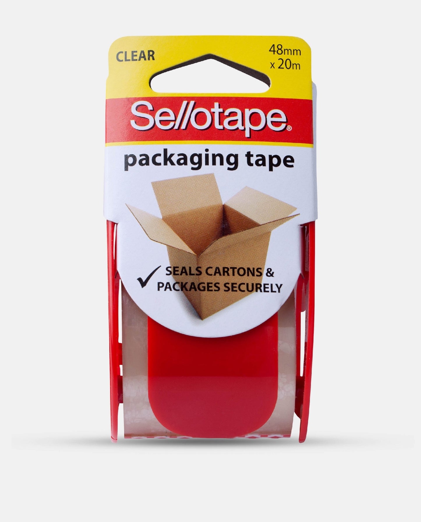 SELLOTAPE PACKAGING TAPE 48X20 BROWN RECYCLED DISPENSER [CL:BROWN]