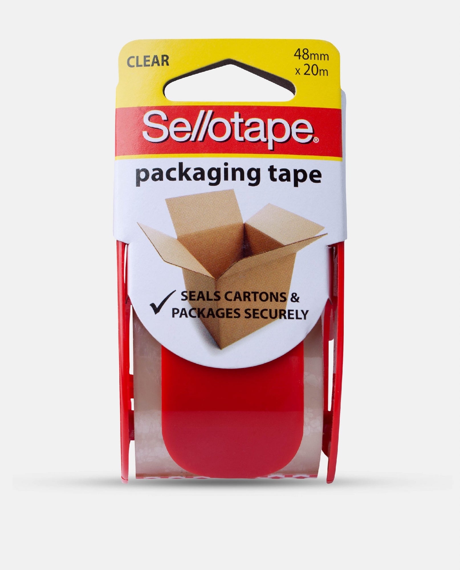 SELLOTAPE PACKAGING TAPE 48X20 BROWN RECYCLED DISPENSER [CL:BROWN]