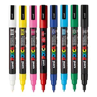 MARKER UNI POSCA PC3M BULLET TIP ASSORTED WALLET 8