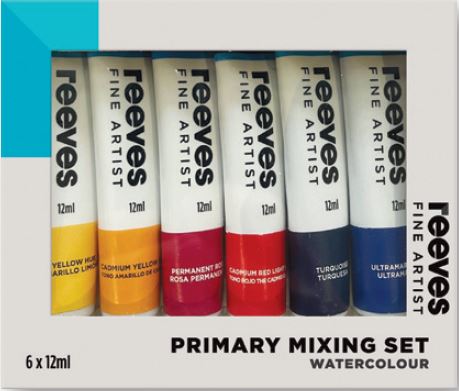 REEVES FINE ARTIST PRIMARY MIXING SET WATERCOLOURS SET 6