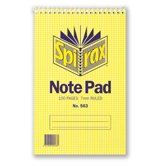 NOTEBOOK SPIRAX 563 S/HAND T/O 100PG 