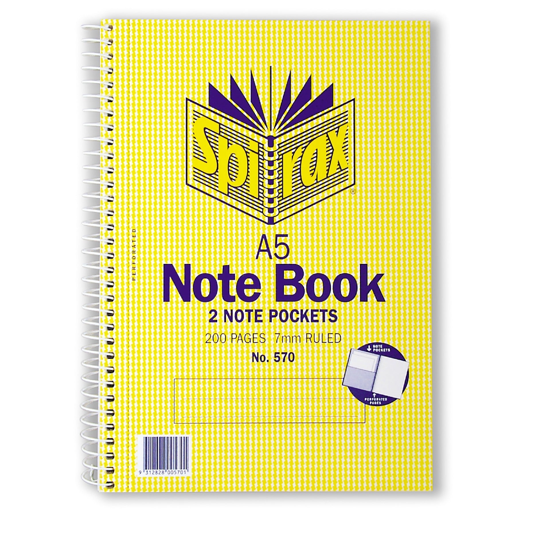 NOTEBOOK SPIRAX 570 A5 SIDE OPENING 200PG 