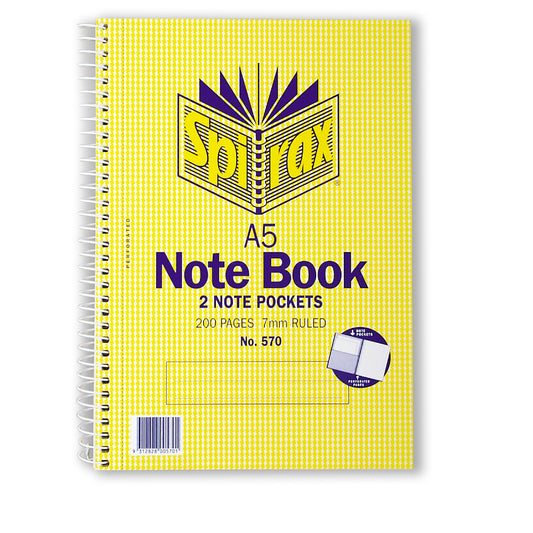 NOTEBOOK SPIRAX 570 A5 SIDE OPENING 200PG 