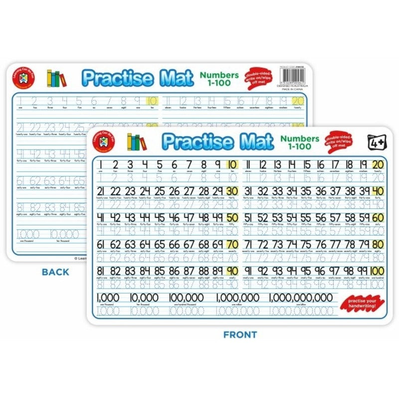 LEARNING CAN BE FUN PRACTISE MAT- [DE:NUMBERS 1-100]