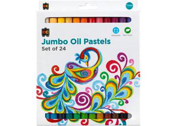 EDUCATIONAL COLOURS JUMBO OIL PASTELS 24PC