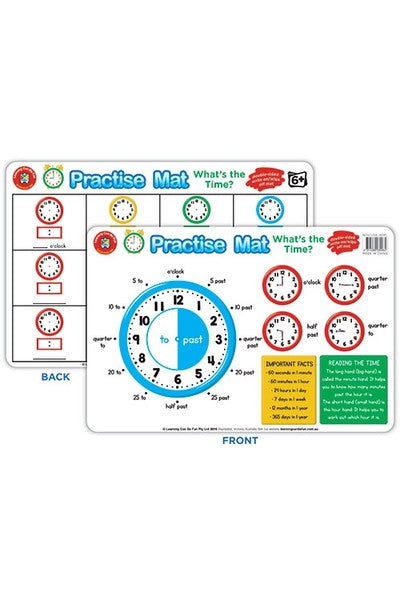 LEARNING CAN BE FUN PRACTISE MAT- [DE:WHAT'S THE TIME]