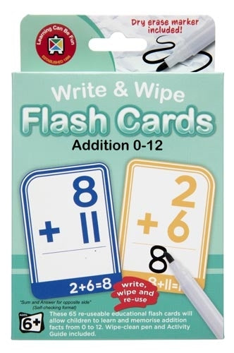 LEARNING CAN BE FUN WRITE & WIPE FLASH CARDS- ADDITION