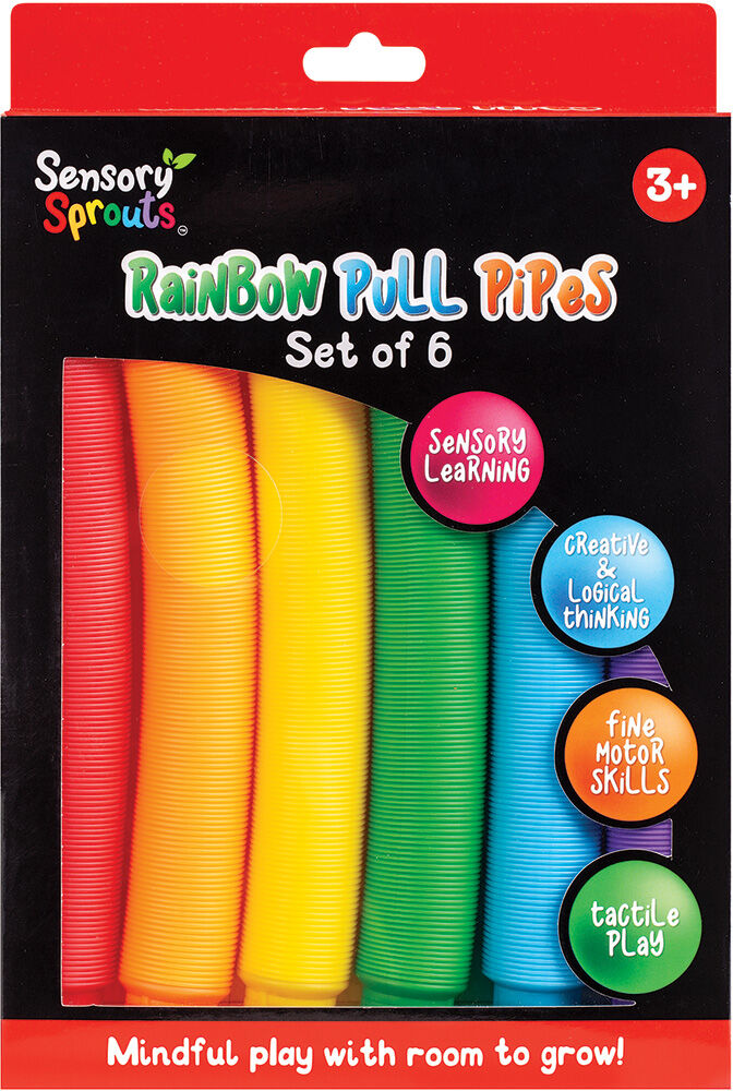 SENSORY SPROUTS RAINBOW PULL PIPES SET 6