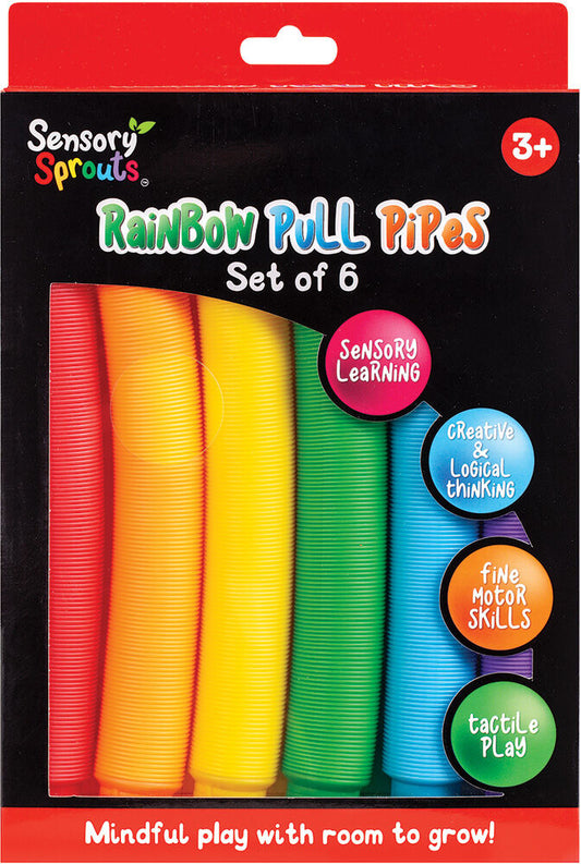 SENSORY SPROUTS RAINBOW PULL PIPES SET 6