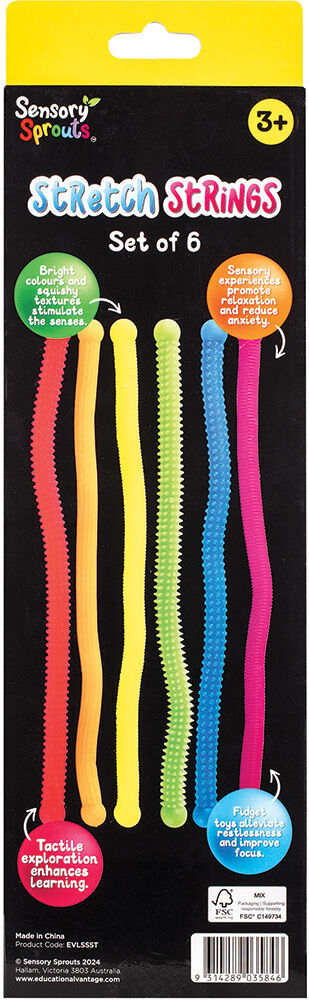 SENSORY SPROUTS STRETCH STRINGS SET OF 6