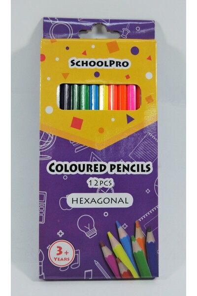 PENCIL COLOURED SCHOOLPRO HEXAGON BX12