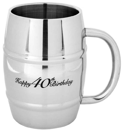 TANKARD STAINLESS STEEL 400ML [DE:HAPPY 40TH BIRTHDAY]