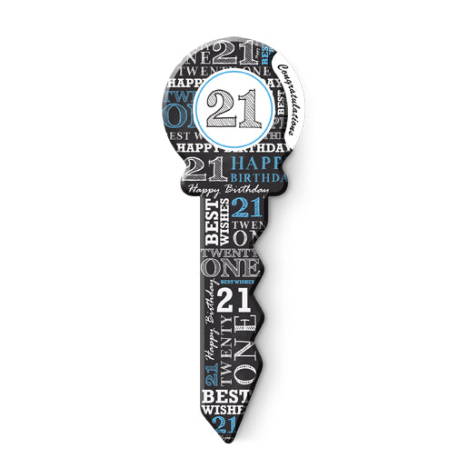 BIRTHDAY KEY. [DE:21ST BLUE]