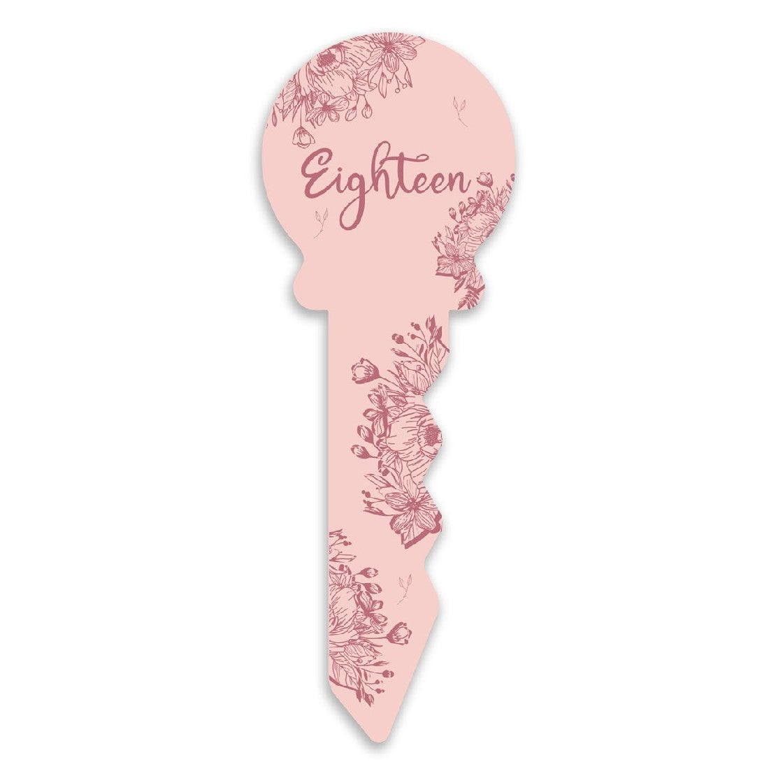 BIRTHDAY KEY. [DE:18TH PINK FLORAL]