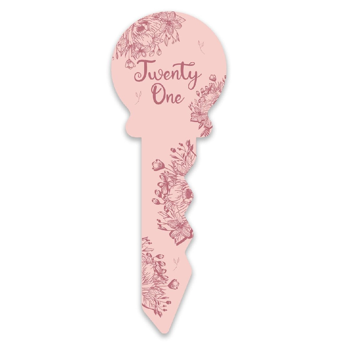 BIRTHDAY KEY. [DE:21ST PINK FLORAL]