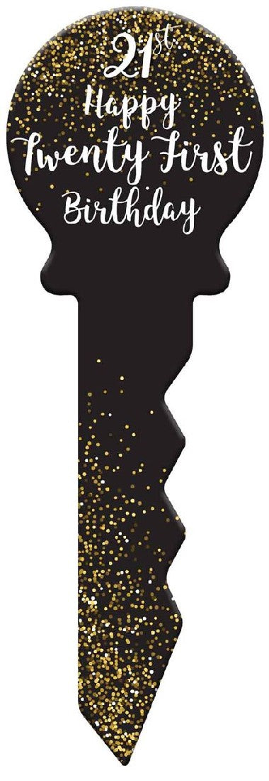 BIRTHDAY KEY. [DE:21ST BLACK AND GOLD]
