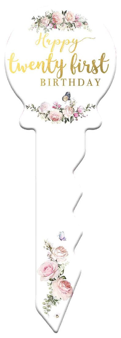 BIRTHDAY KEY. [DE:21ST PRETTY FLORAL]