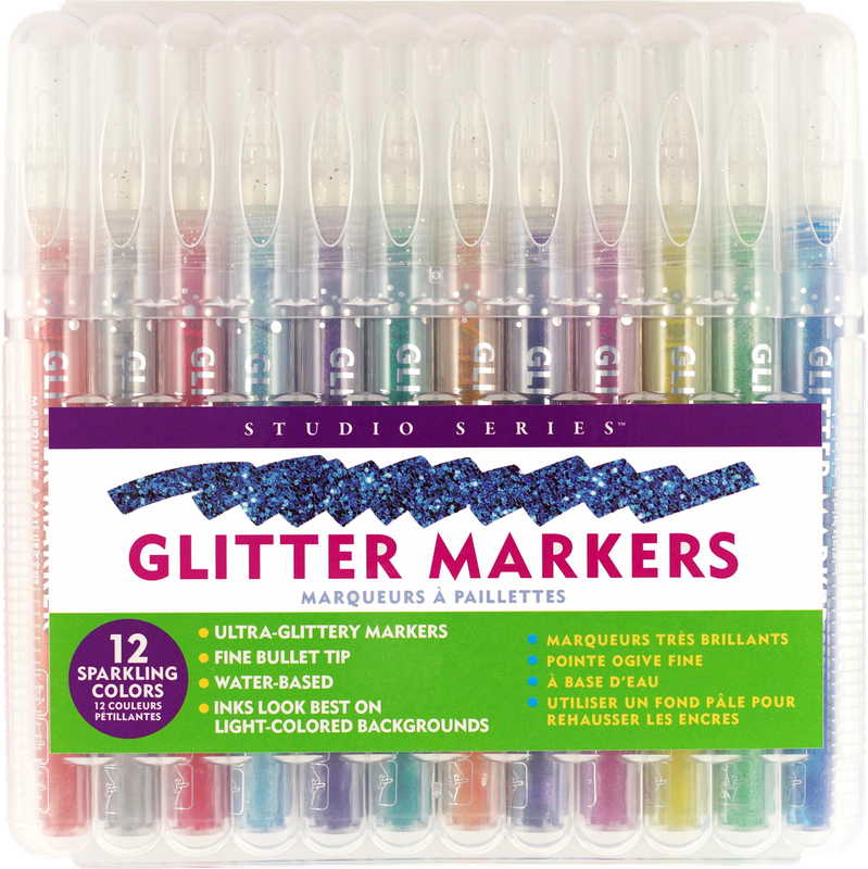 STUDIO SERIES GLITTER MARKERS PACK 12