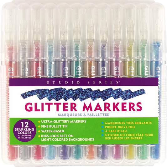 STUDIO SERIES GLITTER MARKERS PACK 12