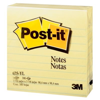 POST- IT NOTES 675 4X4 LINED YELLOW