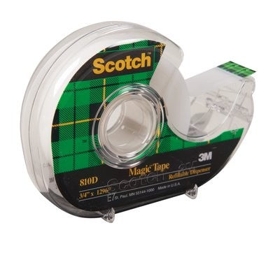TAPE MAGIC SCOTCH 810 19MMX33M ON DISPENSER