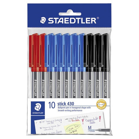 STAEDTLER BALLPOINT PEN 430 M PACK 10