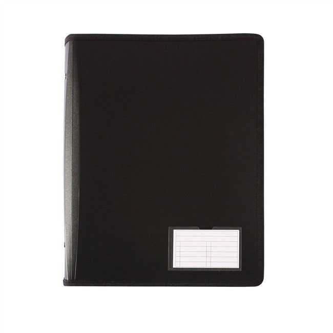 BINDER BANTEX A4 2 RING 25MM ZIPPERED BLACK