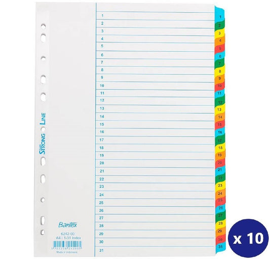 DIVIDER BANTEX A4 MYLAR 1-31