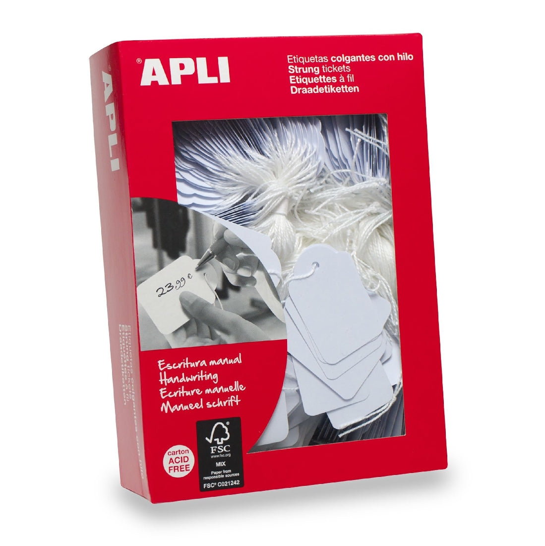 MERCHANDISING TAGS APLI WHITE 36X53 BOX500